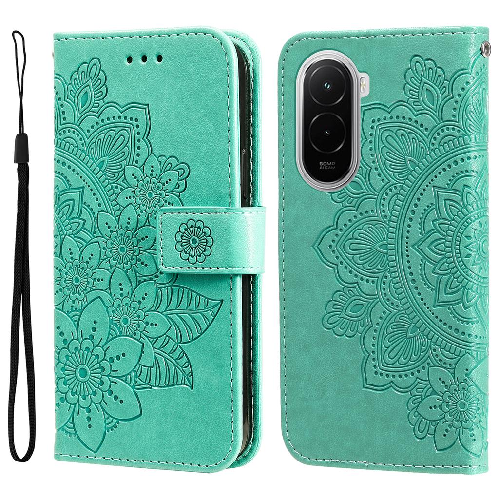 For Xiaomi Poco M7 4G Case Floral Pattern PU Leather Wallet Stand Phone Cover
