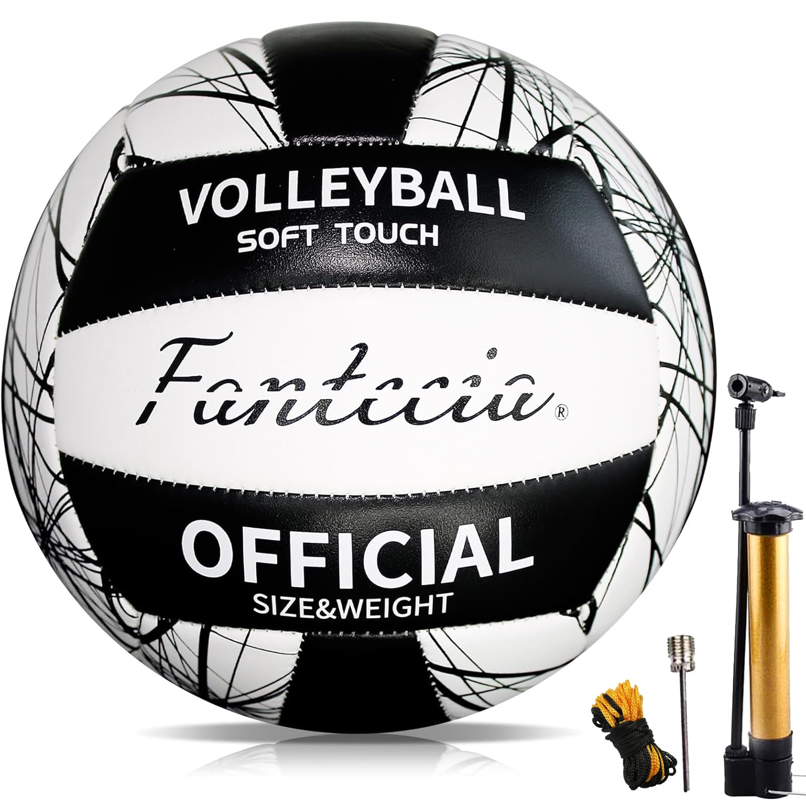 Fantecia Official Size Soft Beach Volleyball for Outdoor Training Light Volleyball Volleyball, 5, Gameplay, Youth/Adult, Beginner-Friendly,