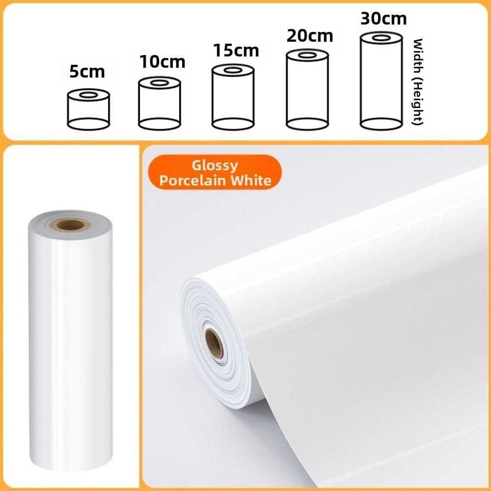 

1 Roll 10m Window Sill Sticker Self-Adhesive Glossy Surface Furniture Repair Tape Modern Stick Installation (White,10cmx10m)