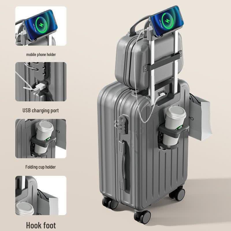 HANDUNYOU Stylish Ultralight Charging Travel Luggage