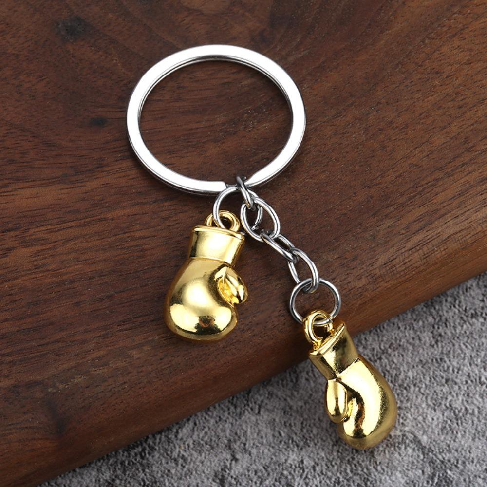 Metal Boxing Gloves Keychain 3D Sport Pendant Creative Fitness Boxing Key Ring  Boxing Lovers