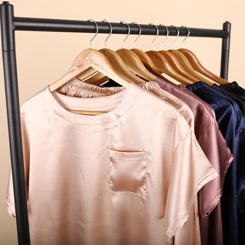 Women Pajama Set Sleepwear Spring Summer Sleepwear Pink Silk Satin Short Sleeve Top Shorts 2 Piece Casual Female Pijama Homewear
