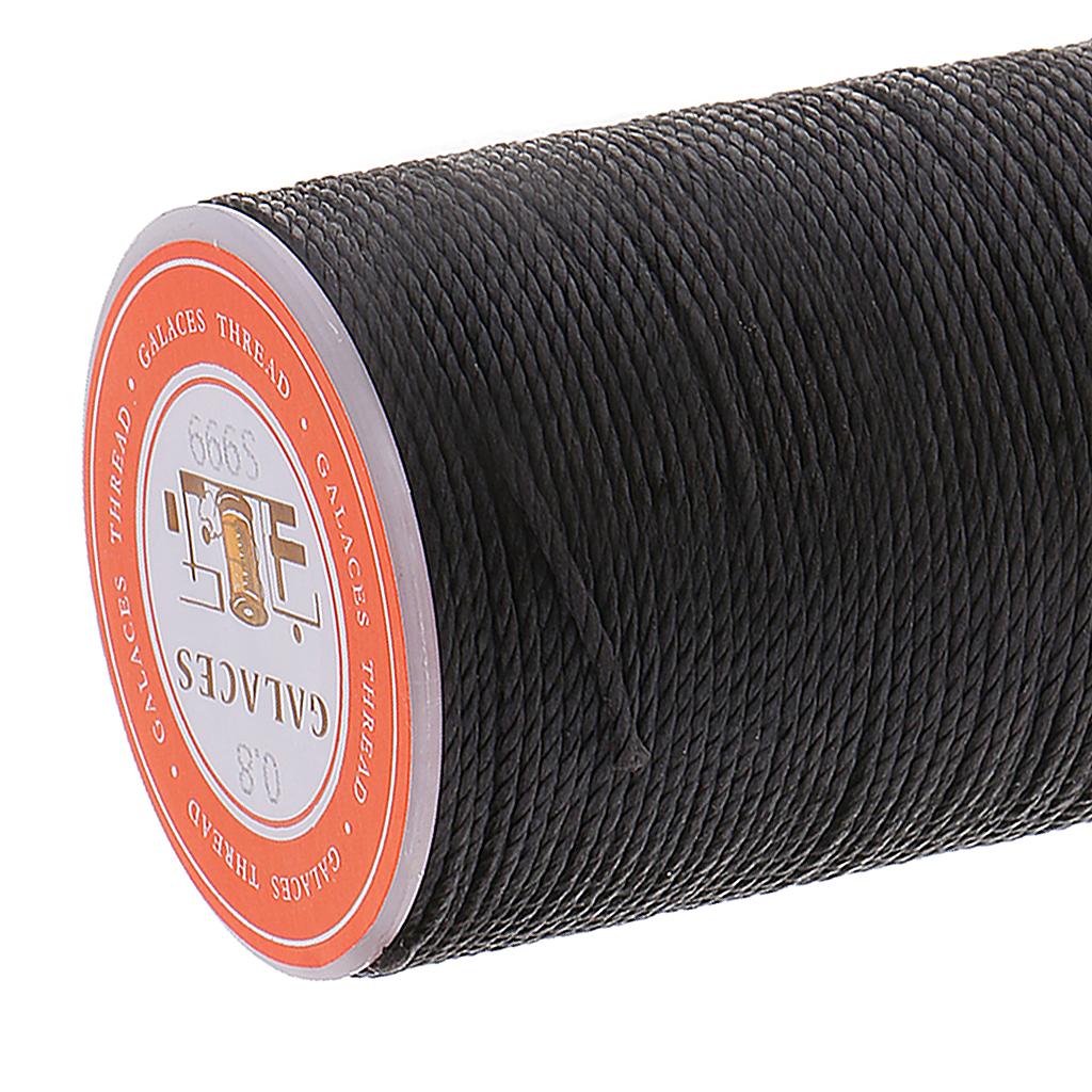0.8mm Diameter Leather Craft Needlework Sewing DIY Round Cord Linen Thread Cord, 5 Pieces
