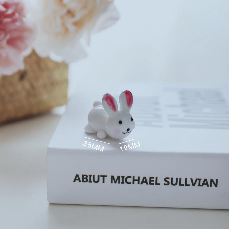 

Cute Miniature Glass Rabbit Figurine Ornaments Home Fairy Garden Desktop Office Diy Crafts Decoration Dollhouse Accessories New