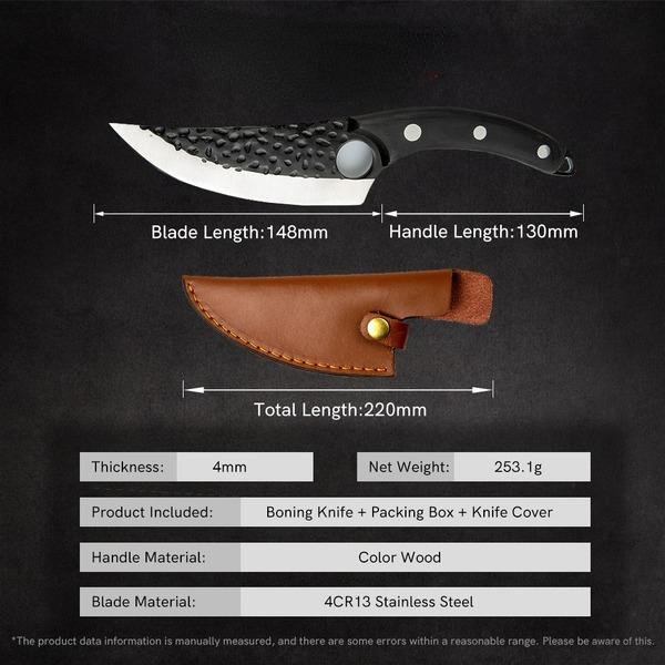 Stainless Steel Kitchen Butcher Knife Chef Cleaver Bone Handmade Full Tang Curved Rosewood Handle
