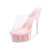 A Nightclub Heel Shoe Large Size Catwalk Pole Dance Shoes Crystal Sole Waterproof Table Shoe Factory