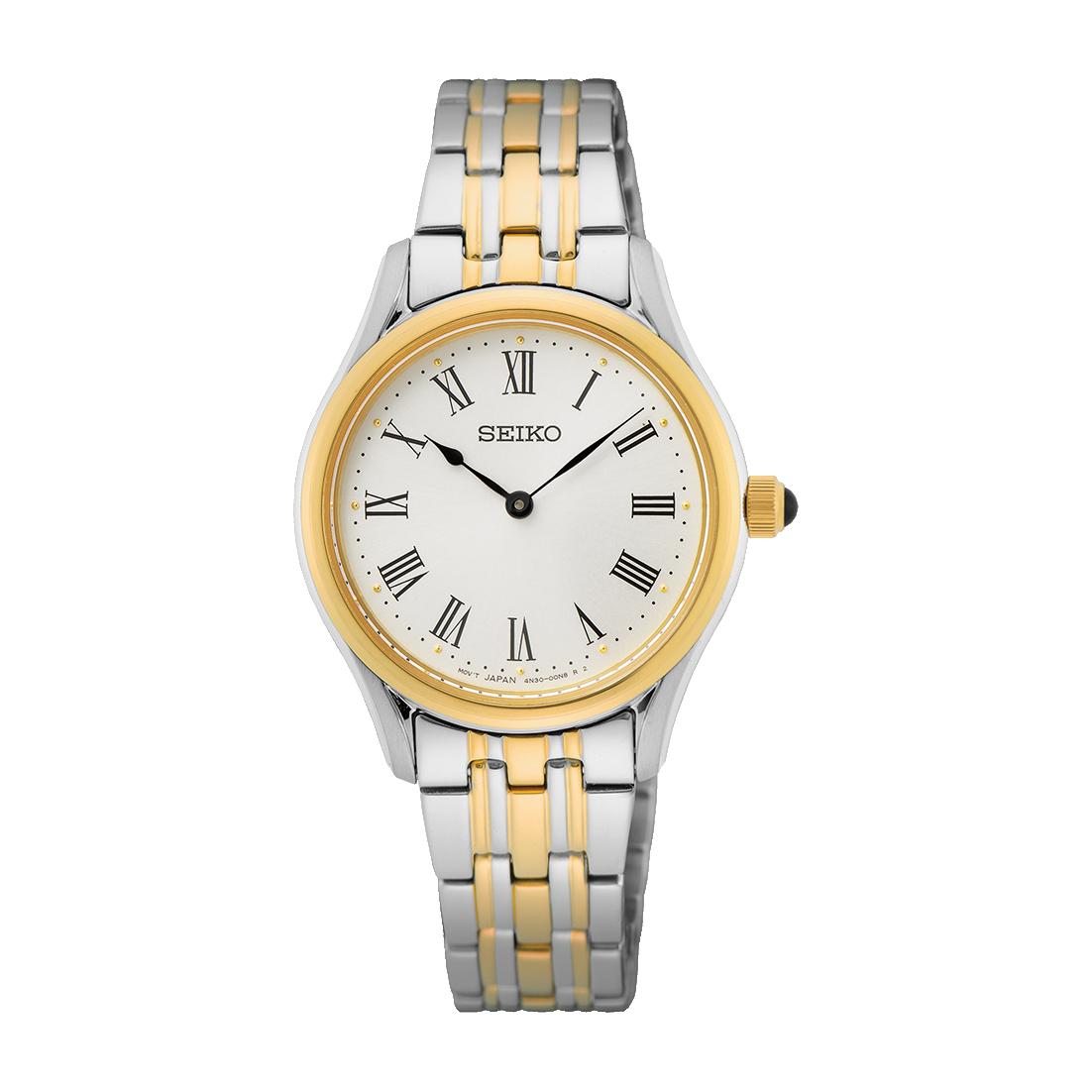 Женские кварцевые часы SEIKO Classic с сапфировым стеклом и корпусом из нержавеющей стали SWR070P1