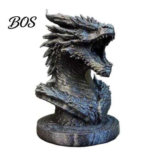 Industrial Style Dragon Art Head Figurine, 3D Printed Fantasy Statue, Mythical Retro Decor Animal Sculpture for Home Office Desk Decor, Gift
