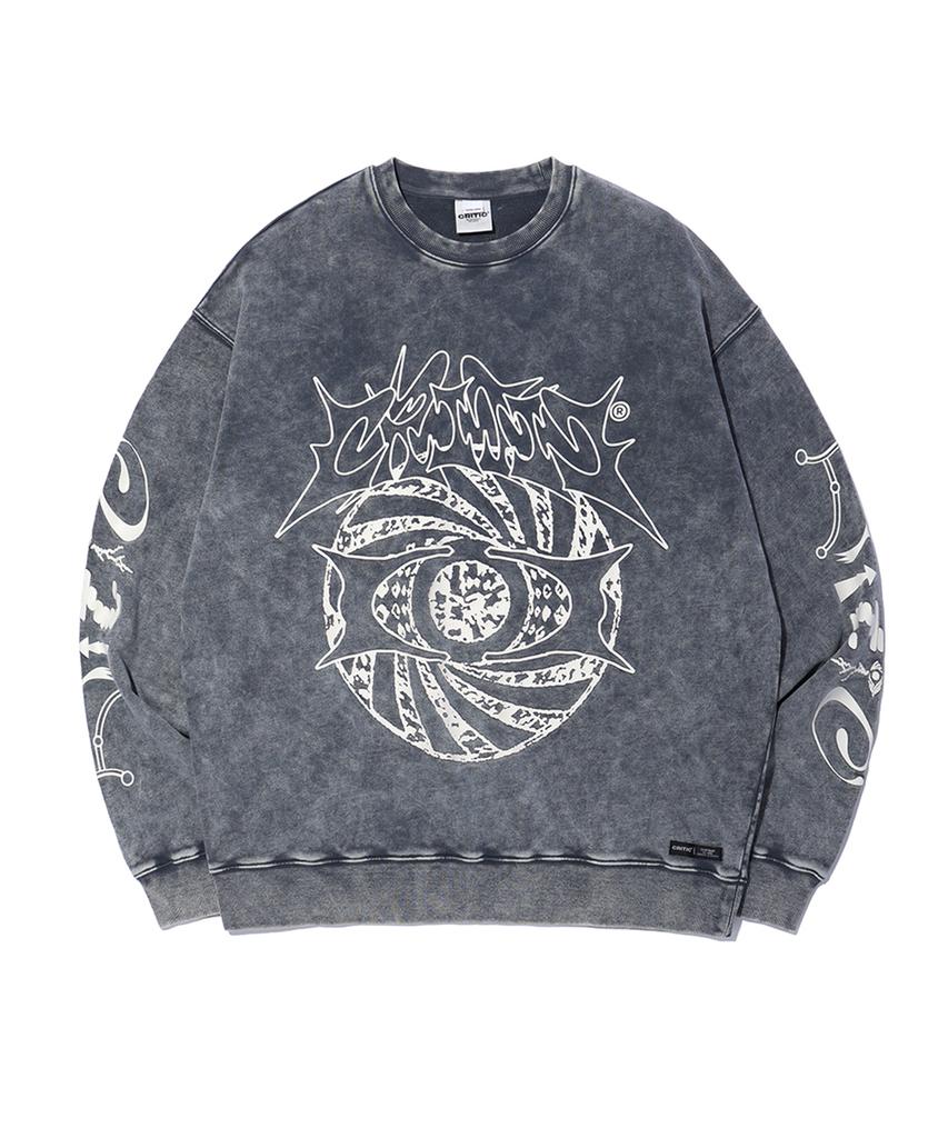 CRITIC Wormhole Snow Dyeing Sweatshirts Charcoal