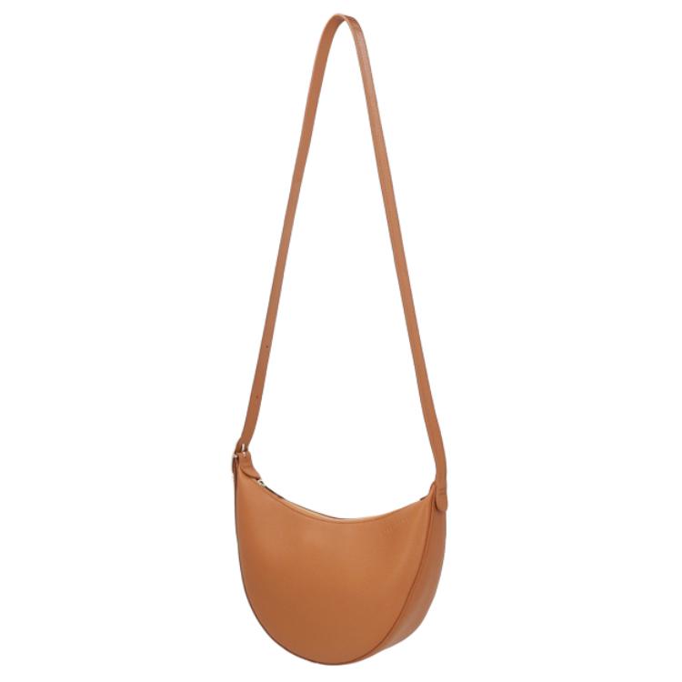 Longchamp Le Foulonné Logo Zip Closure Leather Shoulder Crossbody Bag Small Women Bags Gray Brown 10337021490