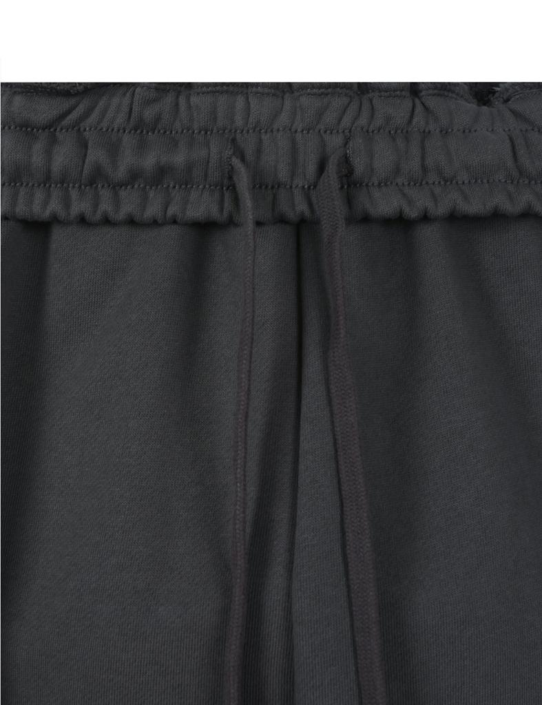 Enbiei Single-Pleat Wide Bermuda Sweatpants Dark Gray