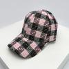 Baseball Color Contrast Blocking Houndstooth Check Women  Men Her Him For Fresh Caps Peaked Hats Sunshade Versatile Breathable Outdoor Snapback