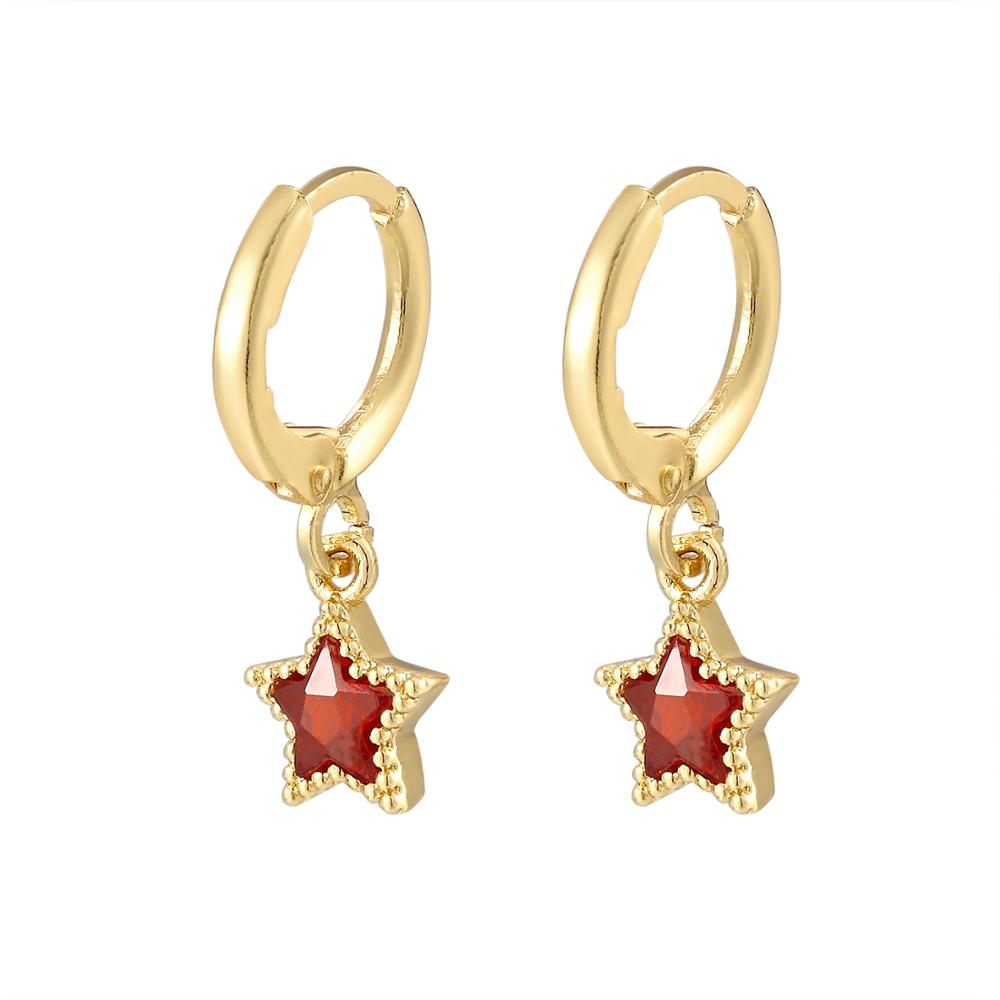 

HECHENG ,1Pair ,Small Hoop Earrings ,Wholesale ,Fashion ,Zircon Gold Color Character Earrings ,For Women Zircon 1 pair