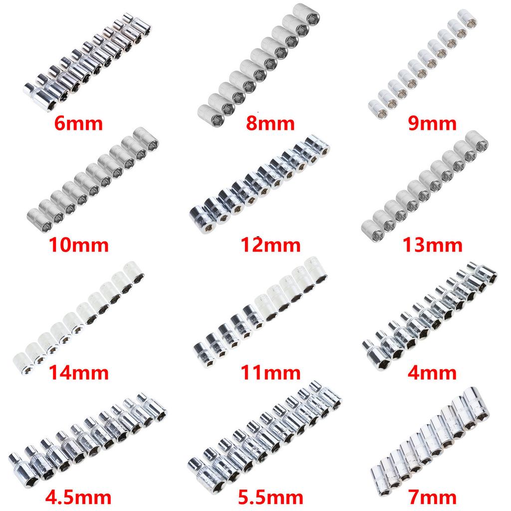 Thin Wall Design Short Socket Set 6 Point Metric 4mm To 14mm Wrench Accessories Furniture Assembly Tool for Tight Space