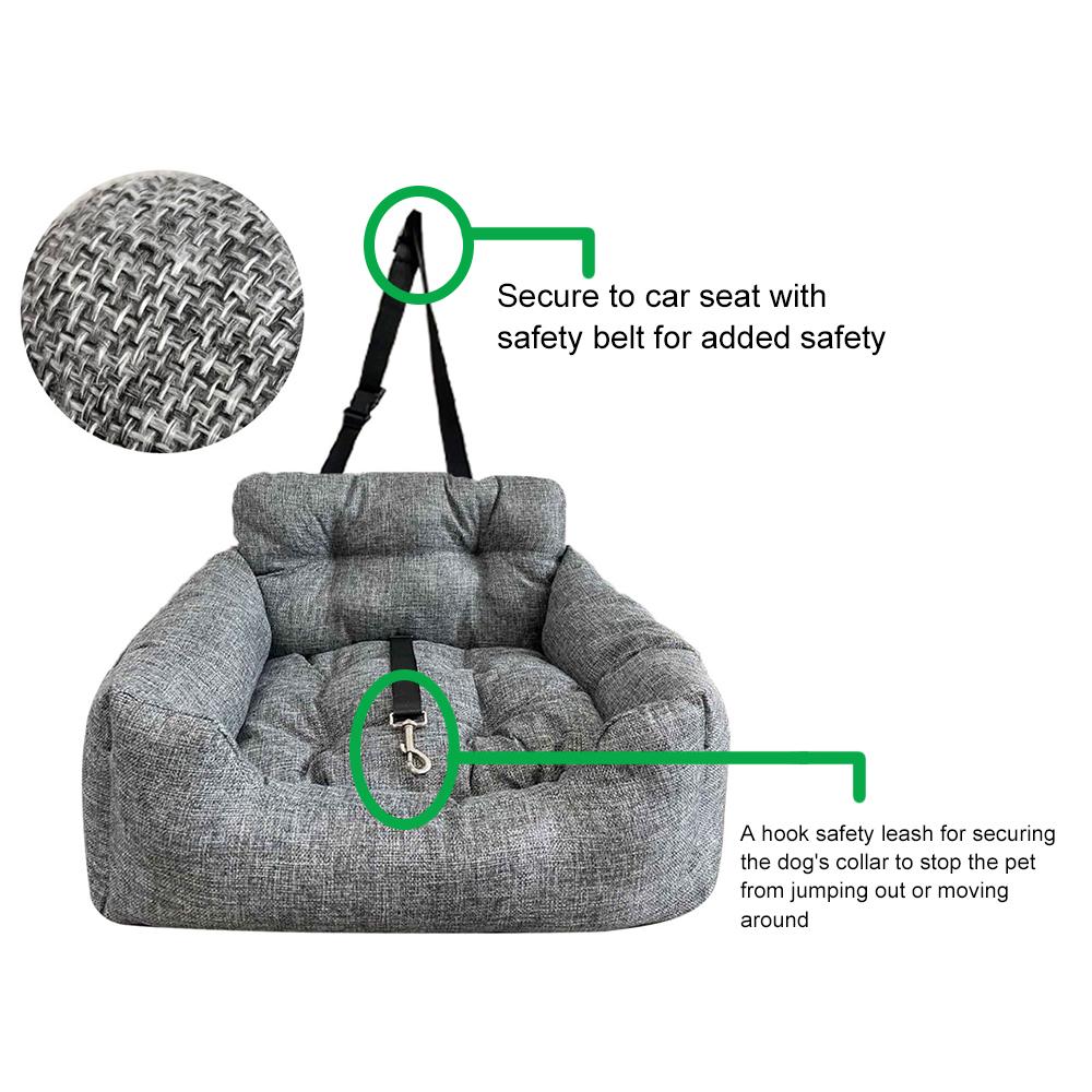 Hundeautositz mit Sicherheitsgurt Auto-Sitzerhöhungen für kleine mittelgroße Hunde oder Katzen Universelles bequemes Hundebett für Auto