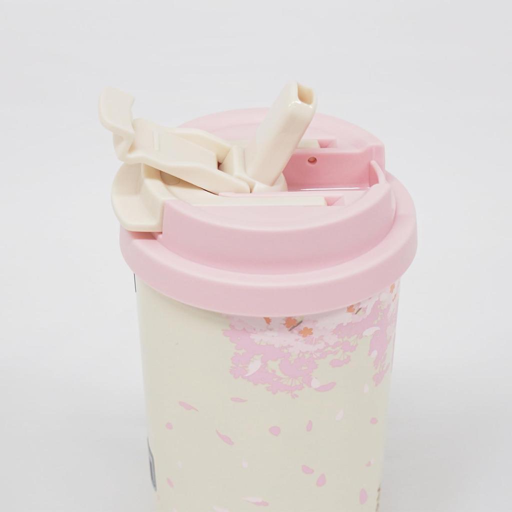 GERM Sakura Design Insulated Mug Stainless Steel Insulates Hot Cold Design for and Travel - & Drinks, Leak-Proof Double-Layered Commuting,