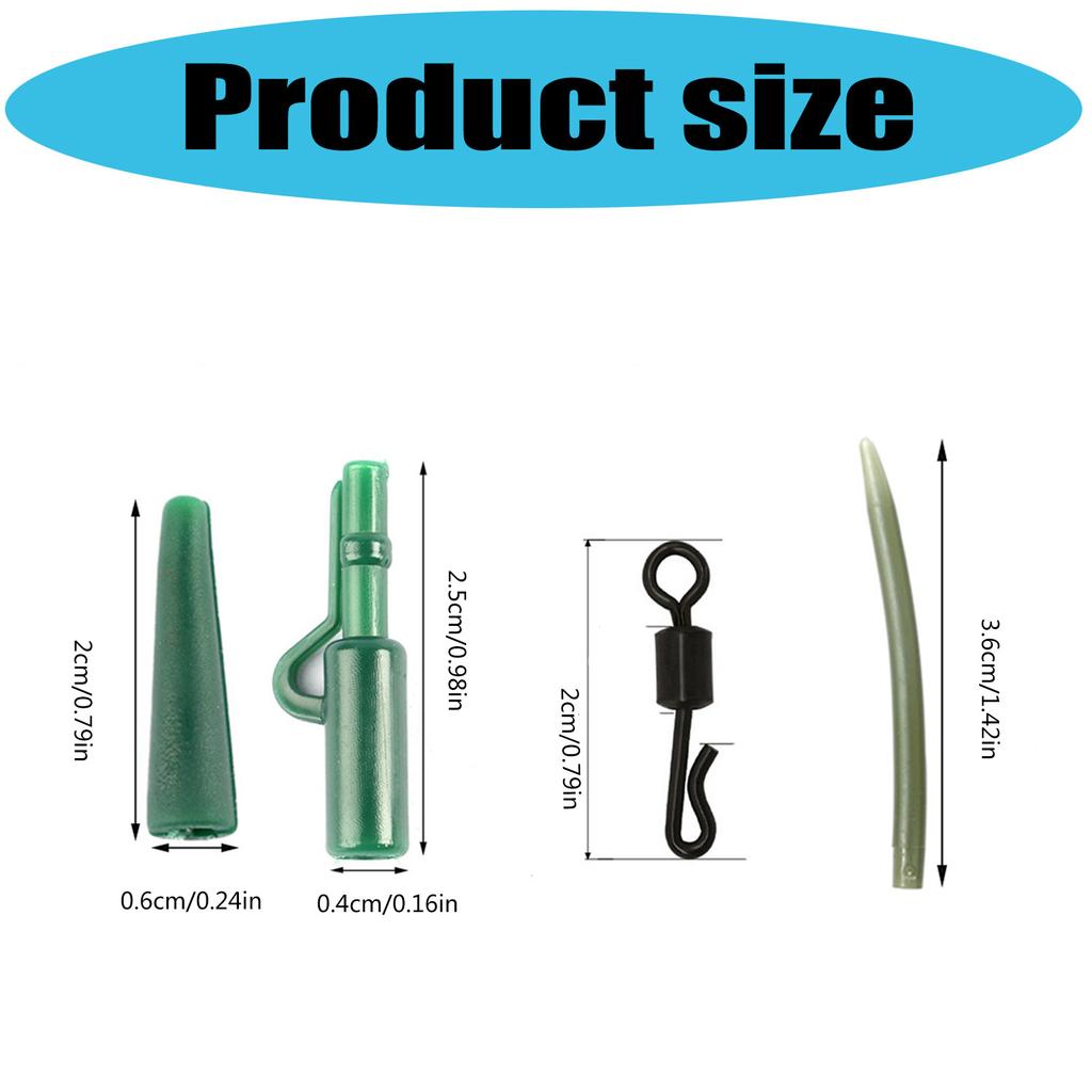 Fishing Gear Accessories Fishing Tackle Leads Clip Fast Change Swivels Anti Entanglement Sleeves for Rigs 40pcs