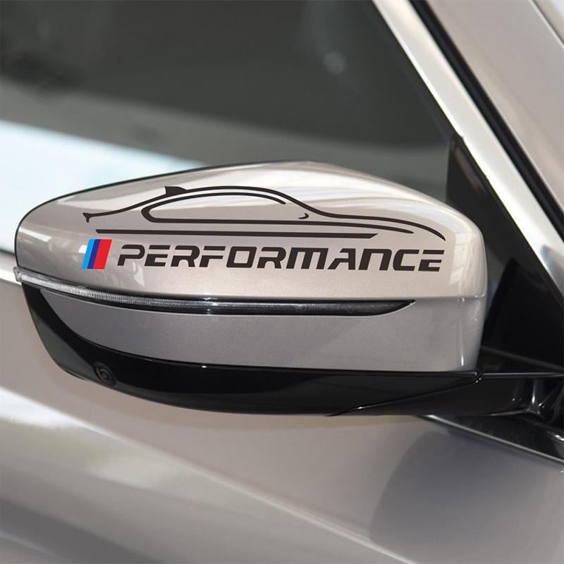 2 pezzi Specchietto Retrovisore Performance Decalcomania Adesivo Carrozzeria Auto Car Styling Per BMW E46 E39 E36 E90 E60 F30 E30 E34 F10 Accessori Esterni Auto