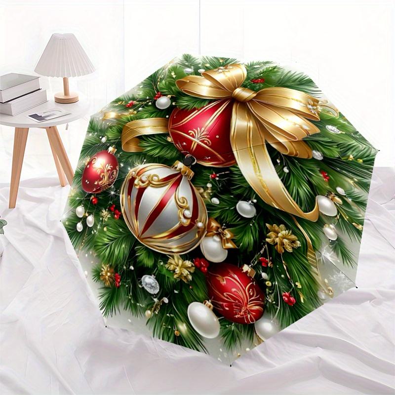1pc Elegant Christmas Ornaments Automatic Opening and Closing Umbrella - Small Umbrella Suitable for Various Occasions Y034
