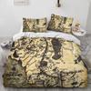 Map Three-Piece Quilt Cover 3D Digital Printing Bedding Set Four Seasons Bed Cover