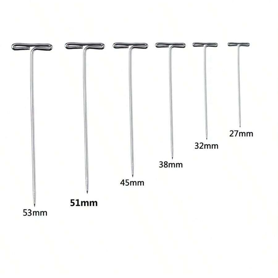 100Pcs 32/38mm T Shape Pins Needle Sewing Pins Quilting Pins Blocking Knitting Pin for Knitting Crocheting Needlework