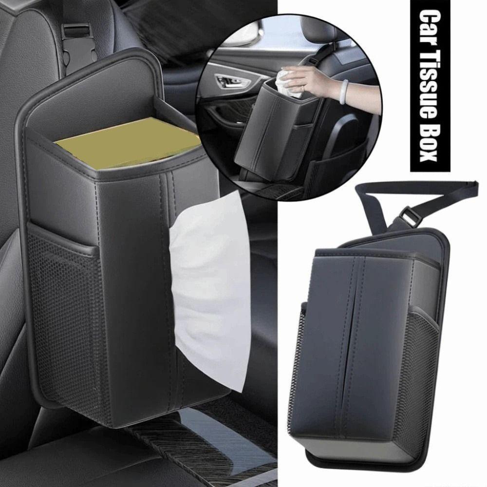 Folding Design Auto Interior Seat Organizer Center Console Tissue Bag  Car Storage