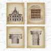 Vintage Europe Historical Architecture Church Castle Drawing Sketch Poster Canvas Painting Wall Art Pictures Home Room Decor