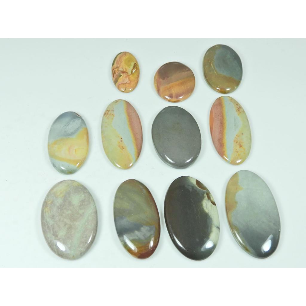 250Cts. Natural Imperial Jasper Oval Shape Cabochon Loose Gemstone 11Pcs Lot C-2941