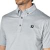 FootJoy Men's Heather Print Short Sleeve Button-Down Golf Shirt, Gray, Size L (FJ-S25-S17, 34540-L)