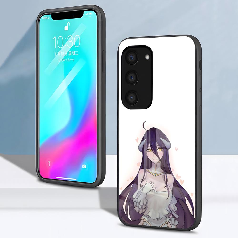 Albedo Overlord Handyhülle Für Samsung S26 S25 S24 FE S23 S22 S21 Plus S20 Ultra Note20Ultra Schwarze Glasabdeckung