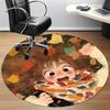 1PC Character Autumn Leaves Office Round Area Rug,  Mat Suitable ForOffice, Under Office Chairs Bedroom Living Room Home Decor, Room Deco
