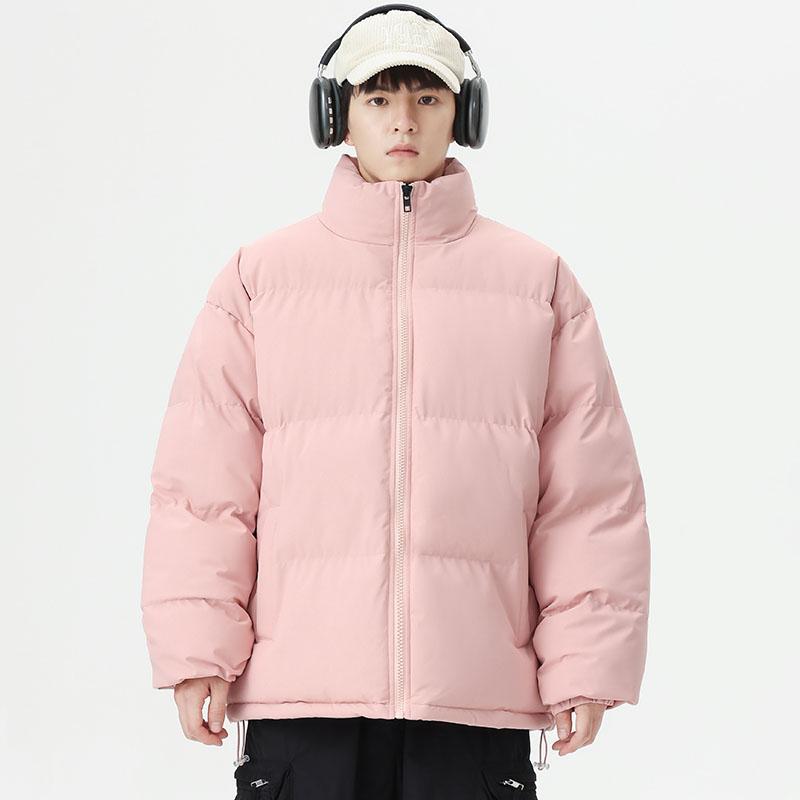 Autumn and Winter Dopamine Cotton Jacket, Men's Stand-up Collar Coat, Men's Thick Pure Color Warm Cotton Jacket, Cotton Coat