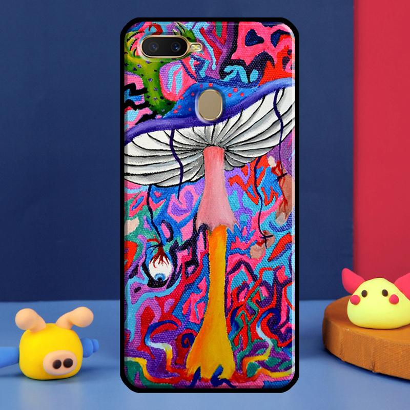 Psychedelic Mushrooms Florals Case For Oppo A96 A76 A16 A74 A94 A54 S A57 A77 A58 A78 A98 A5 A9 A91 A15 A17 A52 A72 Cover