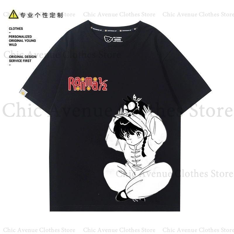 Anime Ranma Series Print Tshirt Short Sleeve Tee Summer Tops Casual Tshirt for Unisex Women Clothes for Unisex Women Daily Tshirt