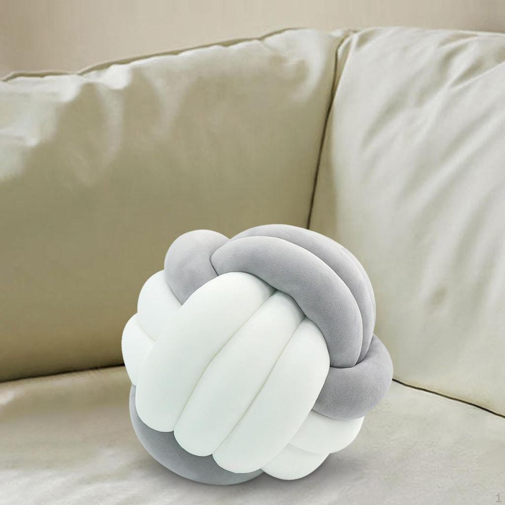 Knot Pillow Ball Tlusté Pohodlné vázané polštáře pro domácí pohovku v obývacím pokoji Světle šedá