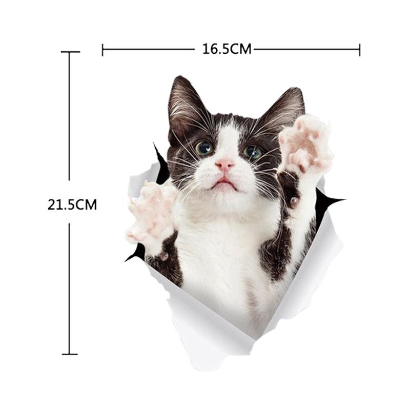 Autocolant auto 1 buc Autocolant auto 3D stereo animal Autocolant creativ pisică câine pentru geamurile mașinii Decaluri auto drăguțe Ornament auto de uz casnic