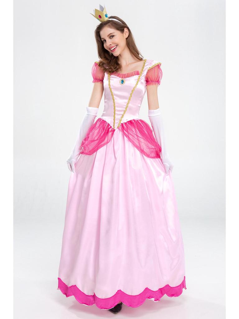 Rochie de Prințesă Mary Pichy Pink cu Flori de Piersic pentru Scenă, Petrecere sau Curte