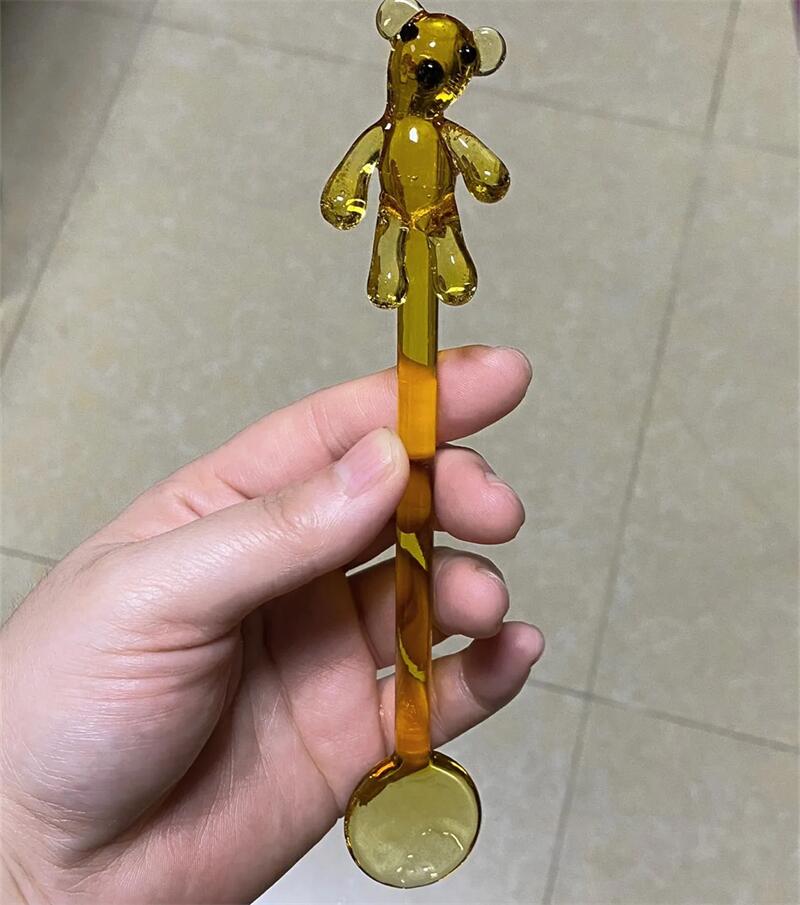 Creative Bowknot Handle Milk Dessert Ice Cream Spoon High Temperature Stained Glass Spoon Household Coffee Mixing Spoon