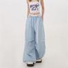 Blue High-waisted Overalls Women's Summer New Loose Lazy Wind Straight Wide-leg Pants Casual Pants Pants