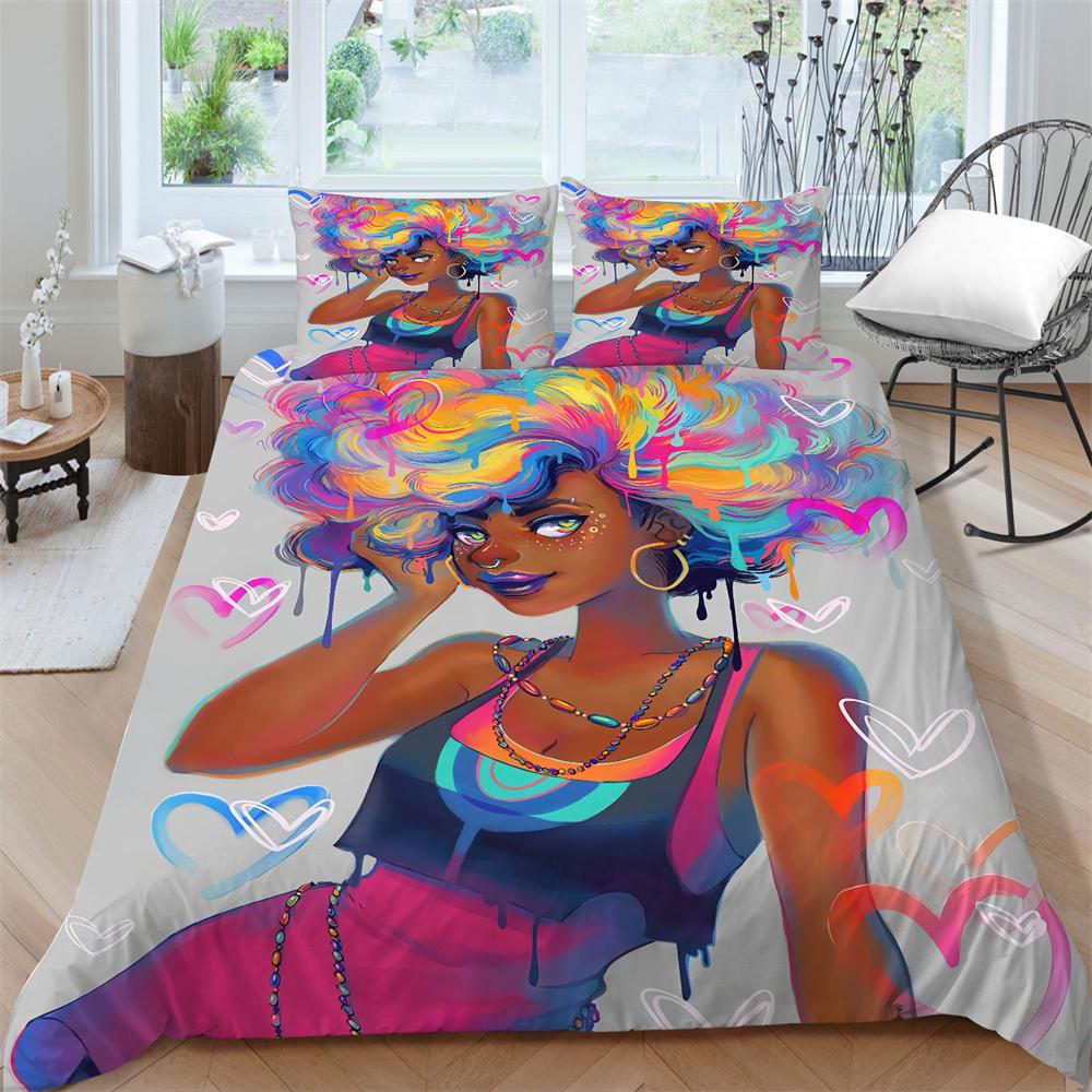 Seturi de cuverturi de pat cu design unic de modă nouă, set de pat pentru acasă cu desene animate, costum de lenjerie de pat pentru pictură pentru fete, cuverturi de pat pentru copii, husă de pilota