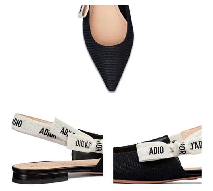 2024 Women's Spring/Summer Pointed Toe Slingback Flats with Bow Detail