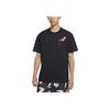 Air Jordan 1 Pocket Sneakers Besticktes Rundhals Kurzarm T-Shirt Herren Tops Schwarz DO1928-010