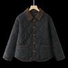 2025 Autumn/Winter Retro Lapel Cotton Jacket - Versatile Quilted Warm Short Coat for Women