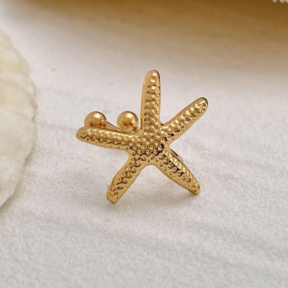 Golded C-shaped Ear Clip Silver No Piercing Earrings Hip Hop Gold Jewelry Women