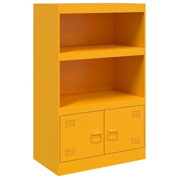 VidaXL Buffet jaune moutarde 67x39x107 cm acier, armoire, armoire latérale, armoire de rangement, armoires, placard, buffet 841670