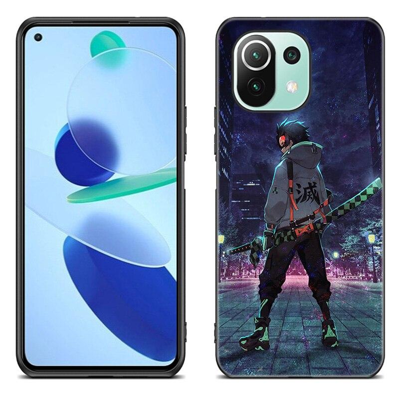 Anime Demon Slayer tanjiro Case For Xiaomi Mi 11 Lite NE 11i 10T 11T Pro A2 A3 Lite POCO F3 M3 M4 C31 X3 Pro NFC GT Black Cover