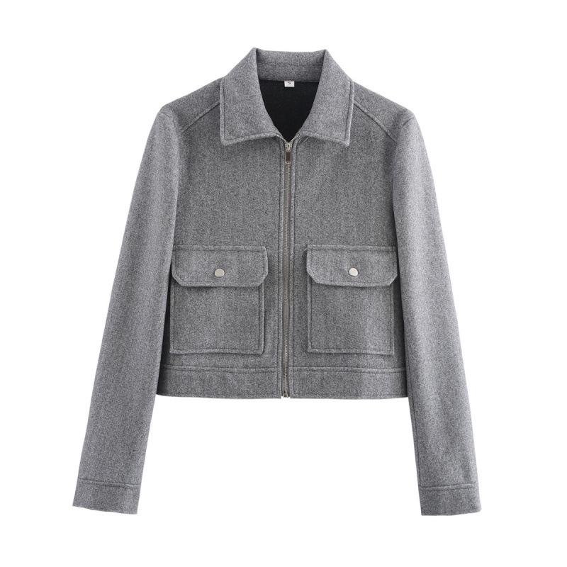 European & American Women s Fashion Casual Tweed Jacket Large