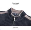 2025 Men's Stand Collar Thickened Velvet Jacket, Winter Woolen Coat