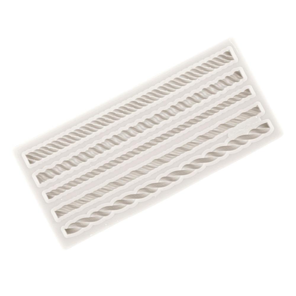 Knitting Twine Braided Rope Silicone Mould Fondant Cake Decorating Tools Candy Resin Clay Mould Chocolate Gumpaste Moulds