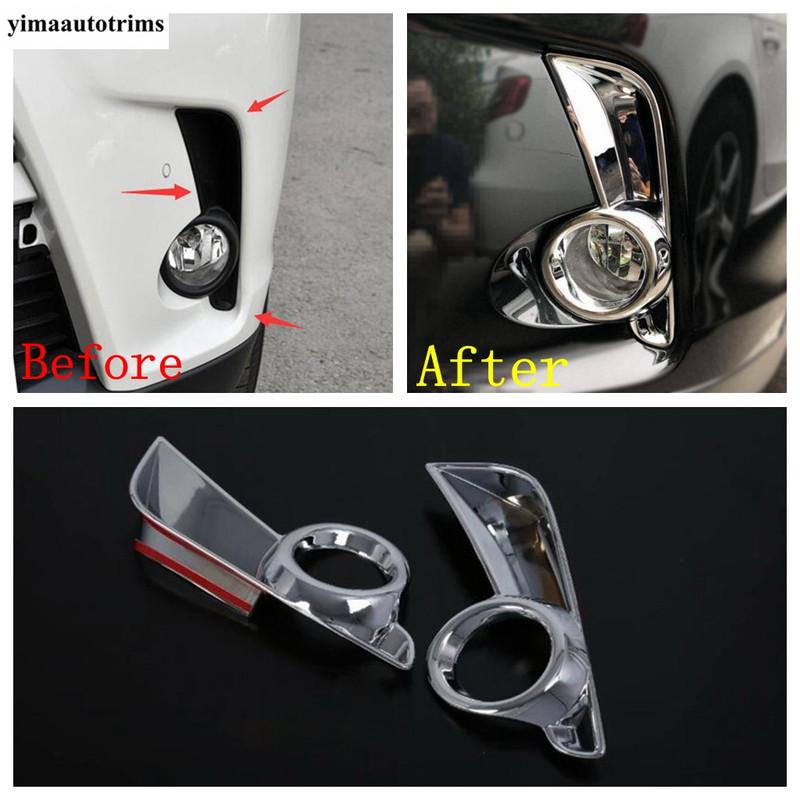 Car Front Fog Lights Lamps Frame Decoration Cover Trim ABS Chrome Exterior Accessories For Toyota Highlander Kluger 2017 -
